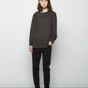 Isabel Marant Etoile Small Baringo Crepe Blouse Olive Green Luxury Top